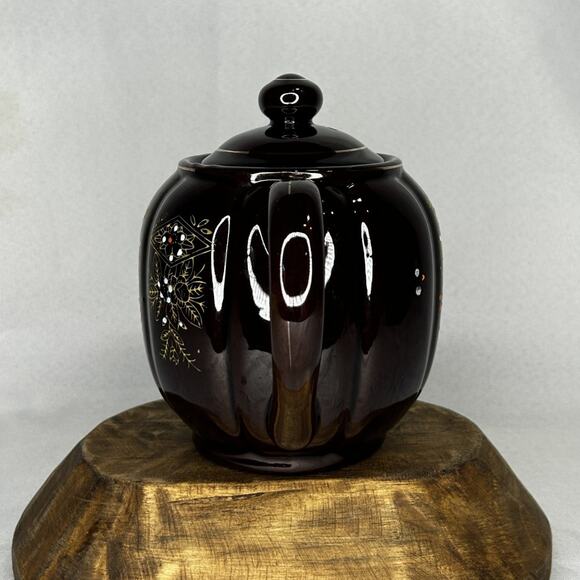 Vintage Moriage Japanese "Brown Betty" Teapot Handpainted - Picture 7 of 7